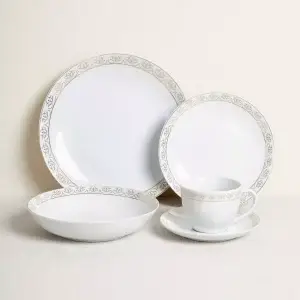 Sarah Miller Set Vajilla  Borde Dorado Porcelana