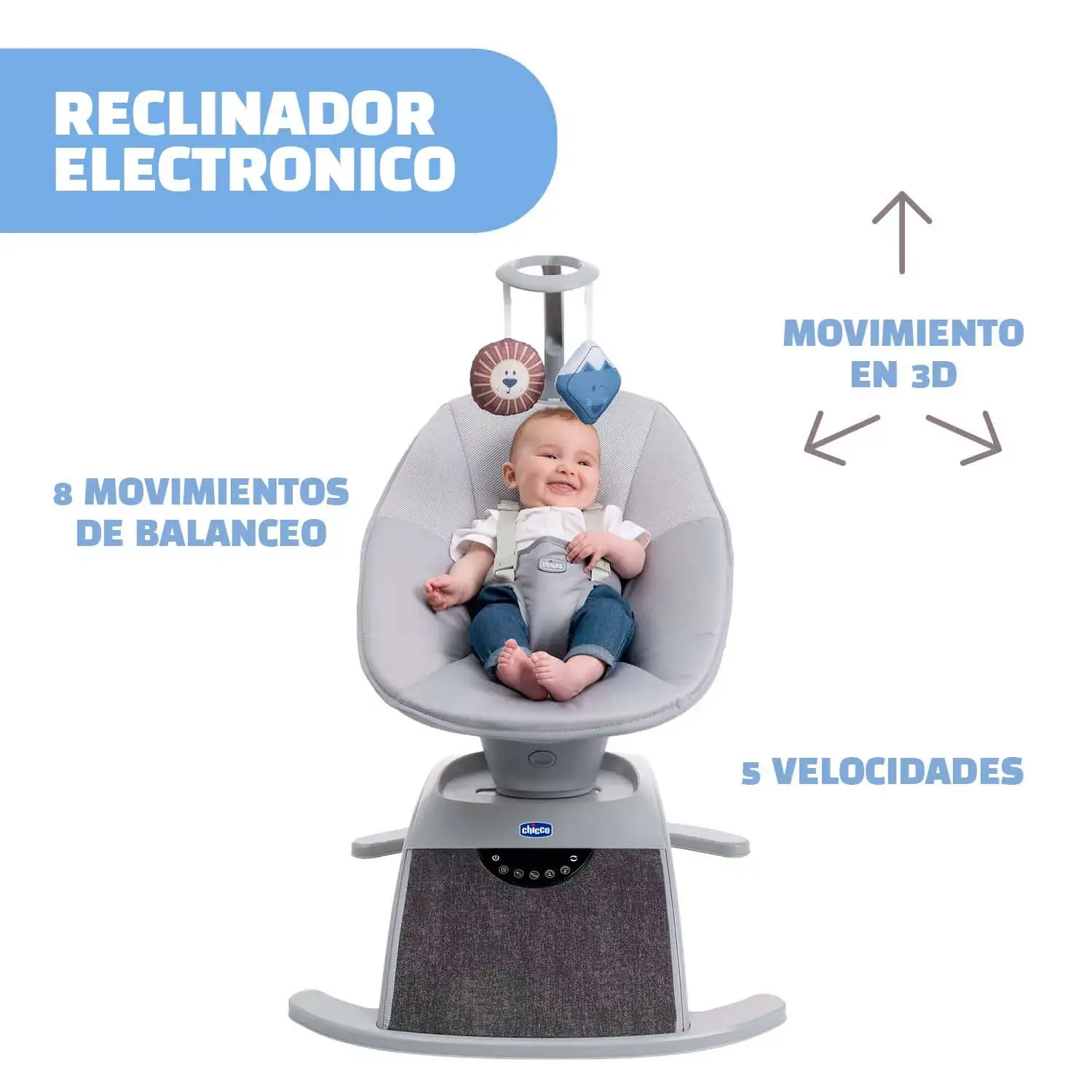 Chicco Silla Mecedora Electronica Comfy Wave Silverspring