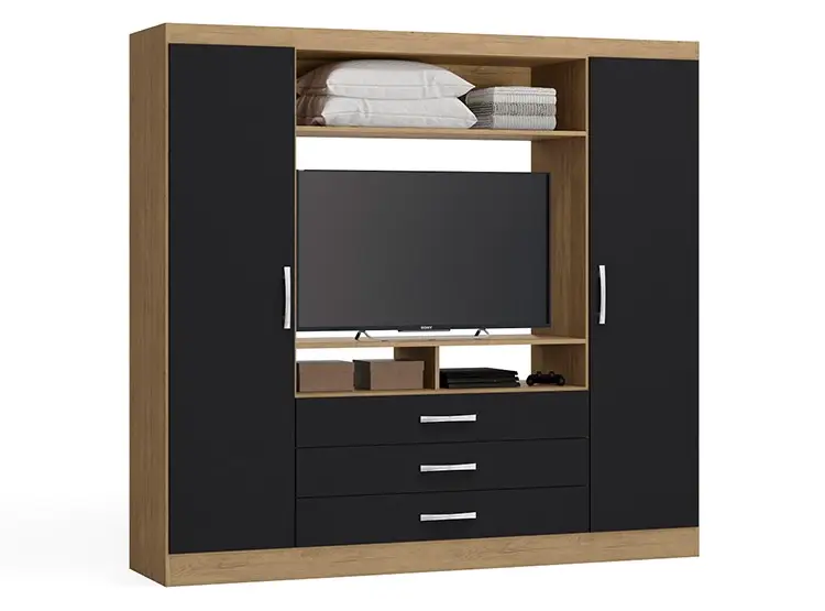 Closet Yardas Freijo LCD 46/ 2 Puertas 3 Cajones/ Negro Matte